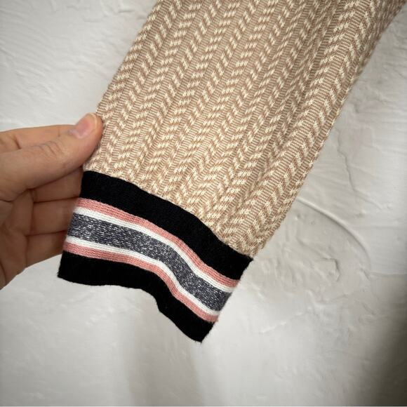 Daniel Rainn DR2 Tan Cable Knit Duster Cardigan Sweater Womens M Long Line Fall - Picture 4 of 10